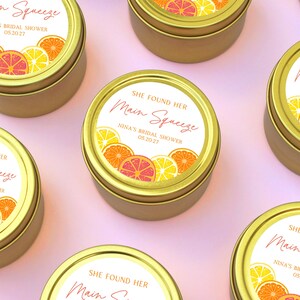 She Found Her Main Squeeze Bridal Shower Candle Favors Citrus Bridal ...