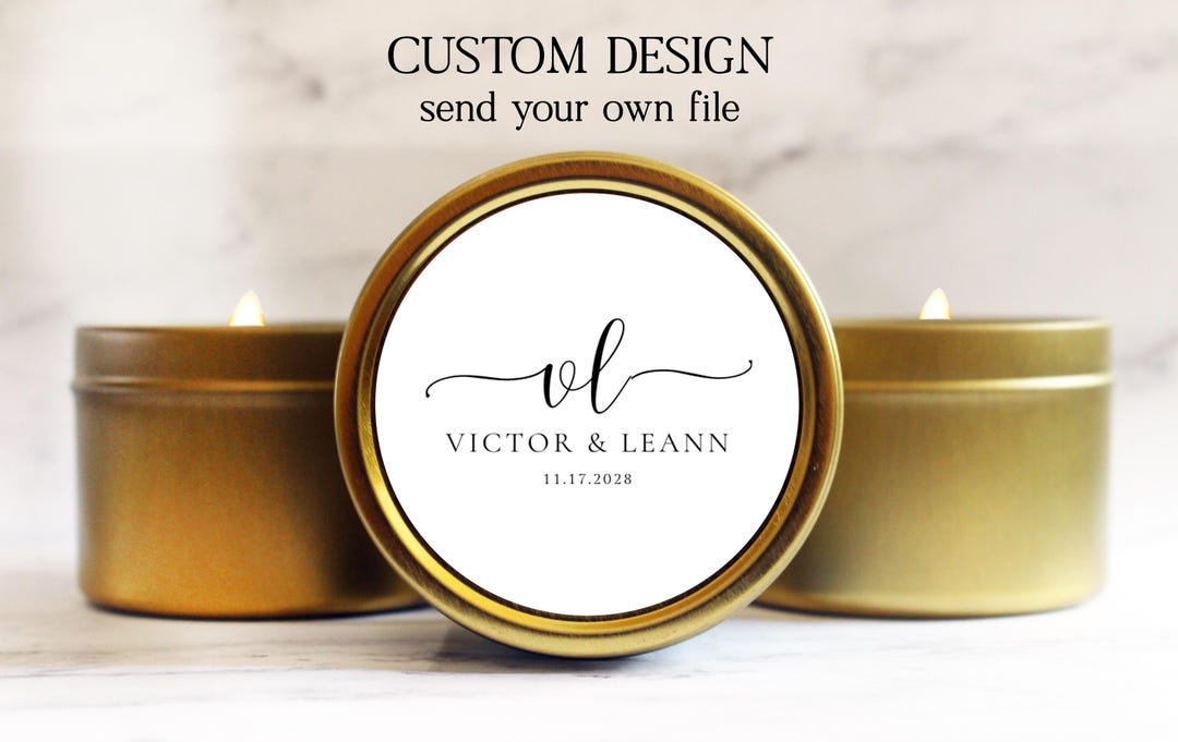 Custom Wedding Favors Candles - Your Own Design Wedding Favors - Unique ...