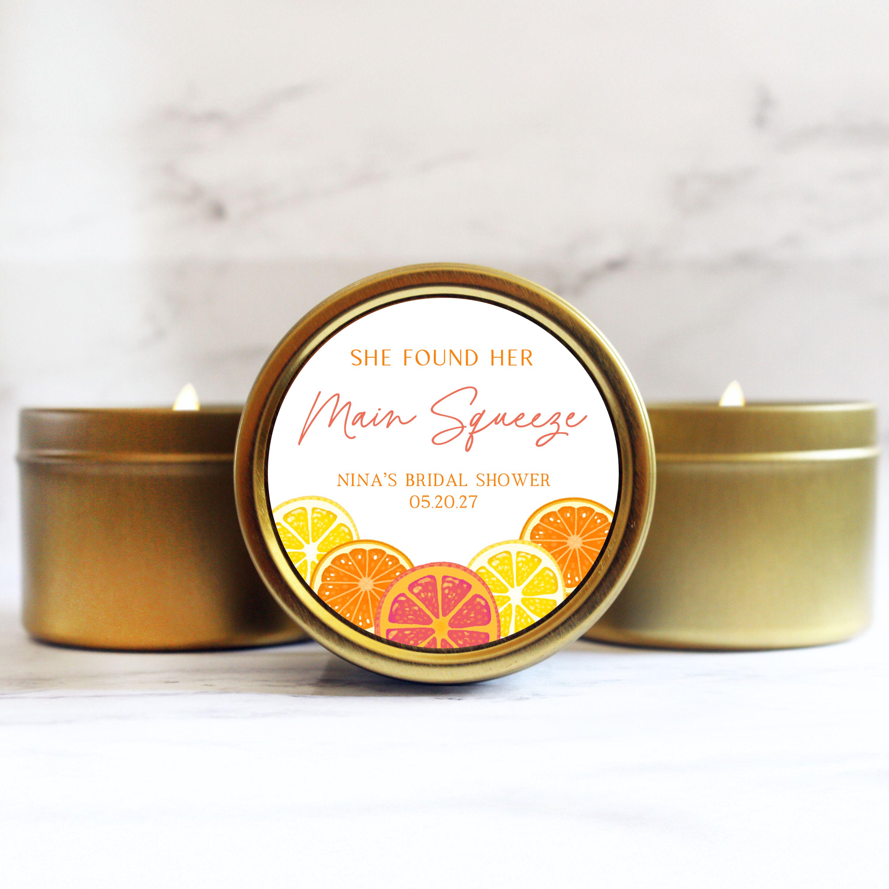 She Found Her Main Squeeze Bridal Shower Candle Favors Citrus Bridal ...