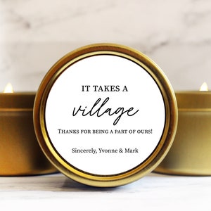 It Takes a Village Bulk Candles Volunteer Appreciation Gifts Teacher Appreciation Gift Nurse Thank You Gift image 1