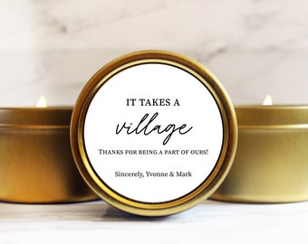 It Takes a Village Bulk Candles - Volunteer Appreciation Gifts - Teacher Appreciation Gift - Nurse Thank You Gift