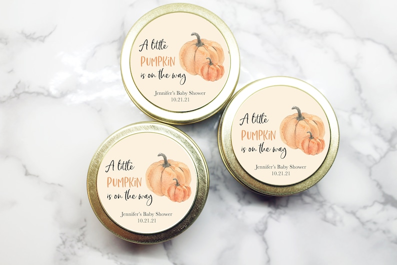 Little Pumpkin Baby Shower Favors  Fall Baby Shower Candles  image 2