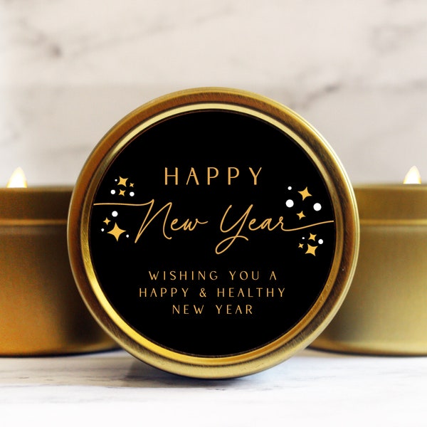 Happy New Year Bulk Candles - Employee Gifts New Year's - Personalized Client Gifts