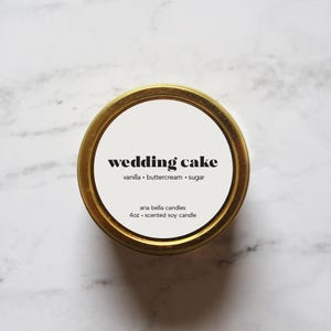 Wedding Cake Candle Bakery Scented Bridesmaid Candle Small Bridesmaid Proposal Gift 4 oz Rehearsal Dinner Gift Bag Item for Bridal Party