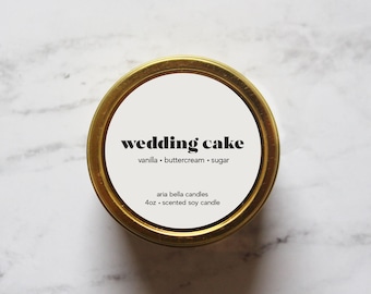 Wedding Cake Candle Bakery Scented Bridesmaid Candle Small Bridesmaid Proposal Gift 4 oz Rehearsal Dinner Gift Bag Item for Bridal Party