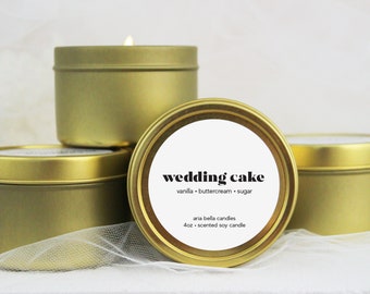 Bridal Party Gifts Wedding Cake Candle, Bridesmaid Gift Small Bulk, Bachelorette Party Gift Bag Item, Maid of Honor Proposal Gift