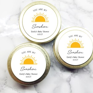 You Are My Sunshine Baby Shower Favors, Gender Neutral Scented Soy Candles for Guests in Bulk, Girl Sprinkle Thank You Gift, Baby Boy Shower image 3