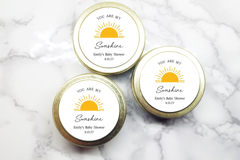 You Are My Sunshine Baby Shower Favors, Gender Neutral Scented Soy Candles for Guests in Bulk, Girl Sprinkle Thank You Gift, Baby Boy Shower image 3