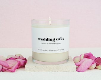 Wedding Cake Soy Candle, Bulk Bridesmaid Proposal Gifts, Small Bridal Party Gifts, Maid of Honor Thank You Gift, Wedding Day Gifts