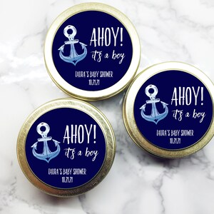 Ahoy It's A Boy Baby Shower Candles Baby Shower Favors for Baby Boy Nautical Baby Shower image 3