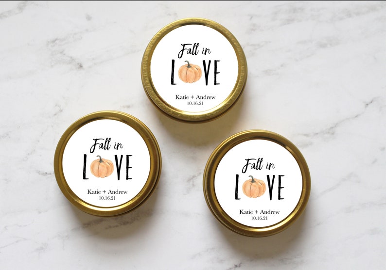 Fall in Love Pumpkin Fall Wedding Favors Rustic Wedding Favors for Guests image 3