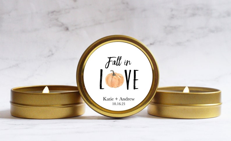 Fall in Love Pumpkin Fall Wedding Favors Rustic Wedding Favors for Guests image 1