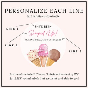 She's Been Scooped Up Bridal Shower Candle Favors Ice Cream Theme Bridal Shower Thank You Gifts for Guests Bulk Wedding Shower Favors image 4