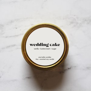Wedding Cake Candle  Bakery Scented Bridesmaid Candle  Small Bridesmaid Proposal Gift  4oz