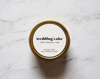 Wedding Cake Candle - Bakery Scented Bridesmaid Candle - Small Bridesmaid Proposal Gift - 4oz