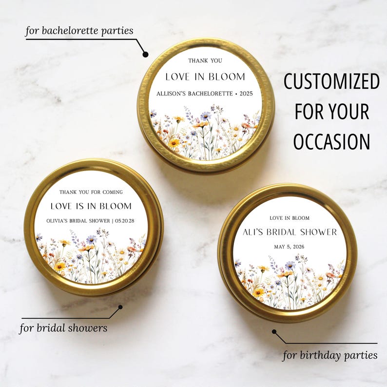 Love in Bloom Bridal Shower Favor for Guest Candle Bulk Floral ...