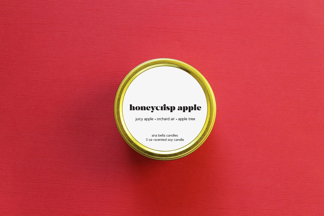 Honeycrisp Apple Candle Apple Candle Tin Fresh Scented Etsy