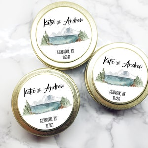 Rustic Wedding Favors for Guests Destination Wedding Favors Candle Mountain Wedding Favors Outdoor Wedding Favor Lake Wedding Favor image 3