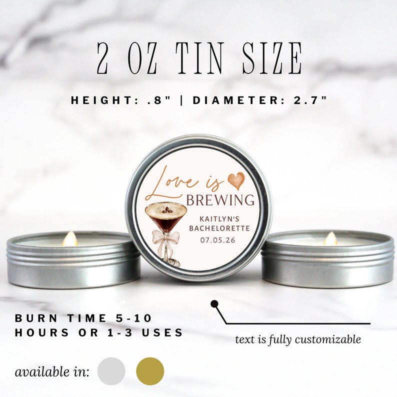 Love is Brewing Bridal Shower Favor Bulk Candle Party Favor Espresso Martini Bridal Brunch Gift for Guest Coffee Themed Bachelorette Party bild 2
