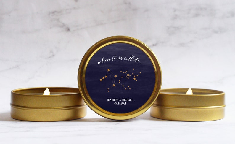 Zodiac Constellation Wedding Favors Celestial Wedding Favors Candles for Guests image 1