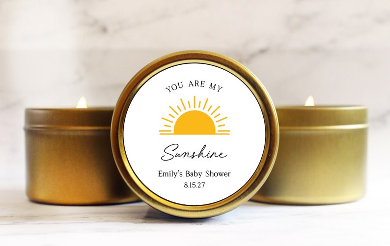 you are my sunshine baby shower candle favor