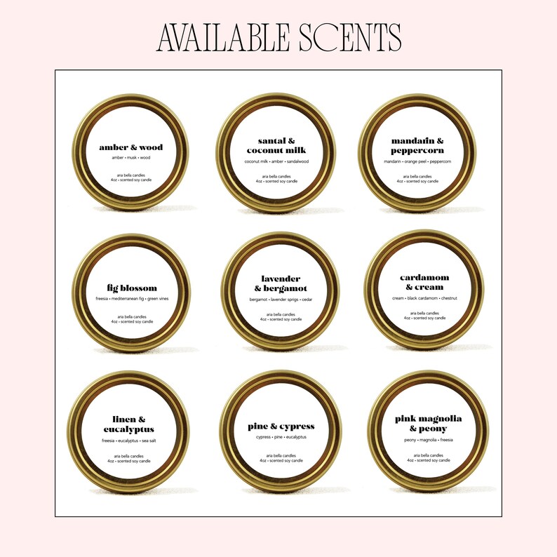 Candle Gift Set Gold Travel Tin Soy Candle Samples - Thumbnail 3