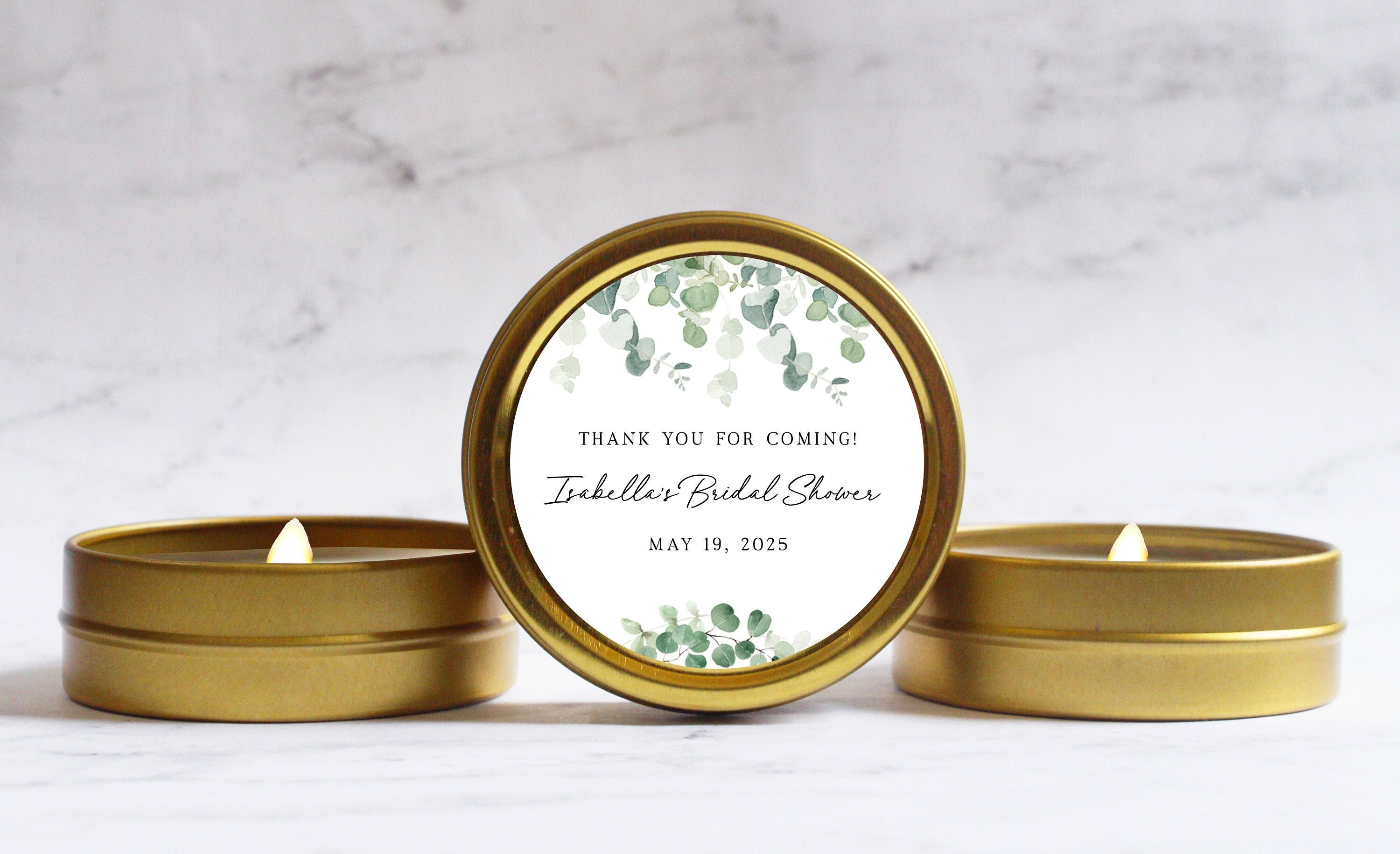 Eucalyptus Bridal Shower Favors Wedding Shower Candle Favors Etsy