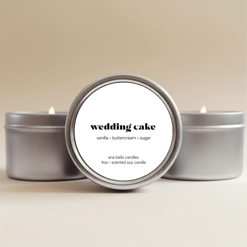 4 oz silver tin for day of wedding gift for maid of honor, mother of the bride, mother of the groom, matron of honor, and bridesmaids.