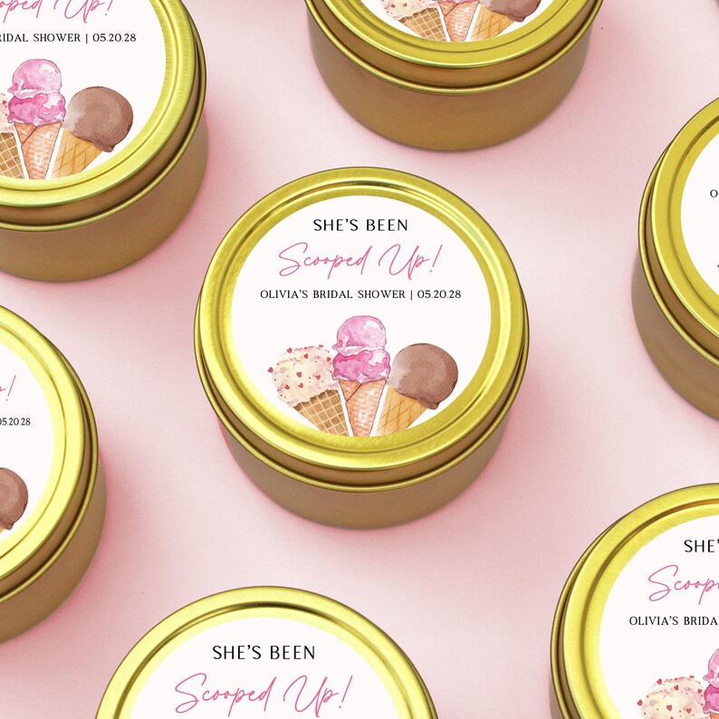 She's Been Scooped Up Bridal Shower Candle Favors Ice Cream Theme Bridal Shower Thank You Gifts for Guests Bulk Wedding Shower Favors image 5