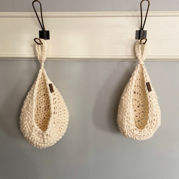 Hanging basket cat bed basket crochet for succulents or flowers
