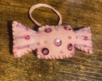 Handmade candy ornament with sequins - Farmhouse, Candy Charm, Easter decor, Felt Food