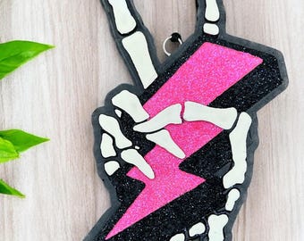 Skeleton Lightning Bolt Freshie | Car Freshie | Car Air Freshener | Car Accessory | Aroma Beads | Air Freshener