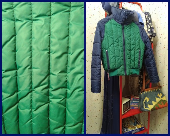 Blue and Green 80s Ski Jacket S/M