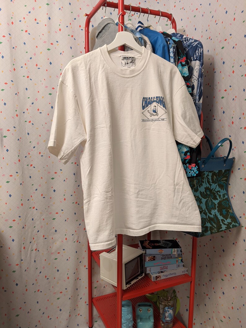 White 90s Gymnastics Tee LXL