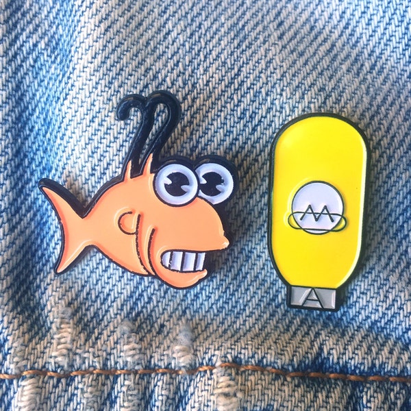 there's your answer fish bulb // Mr Sparkle Simpsons Homer Fishbulb Lapel Hat Pin Enamel Best Friend Set