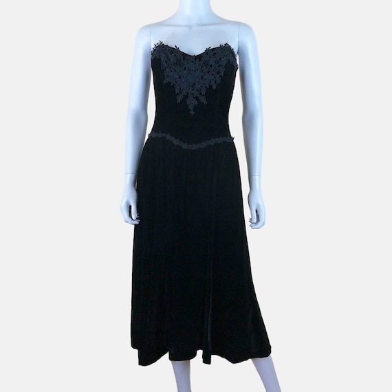 Vintage 1980s Strapless Gunne Sax Jessica McClint… - image 1