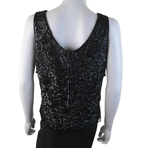 Vintage 1960s Sequined & Beaded Wool Sweater Tank… - image 7