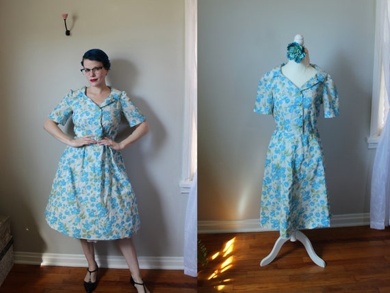 Ava Dress // Vintage 1940's White Day Dress with P