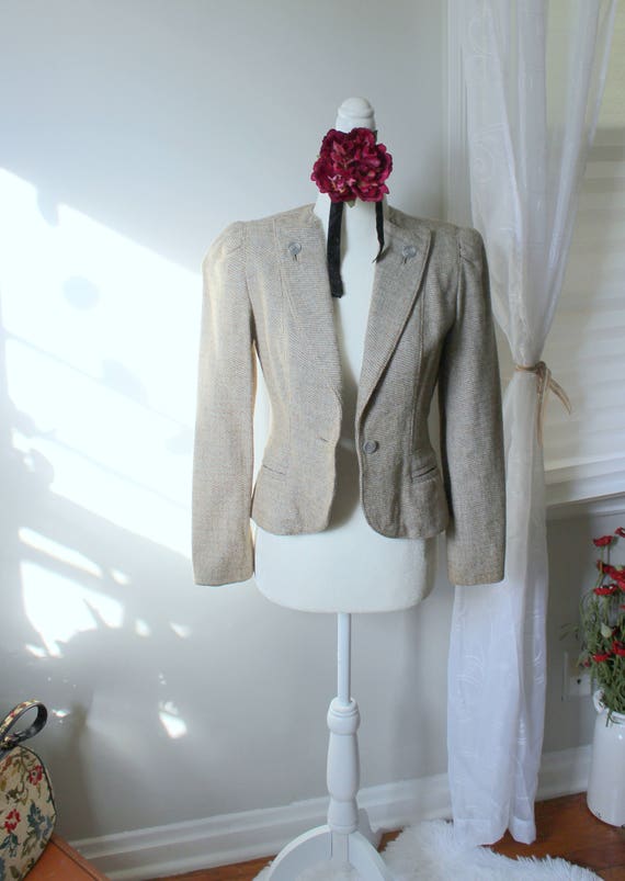 Vintage Peabody House Jacket // Oatmeal Colored Tw