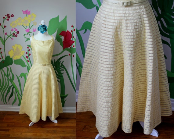 Daisy Dress // Vintage 1950's Buttery Yellow Cotto
