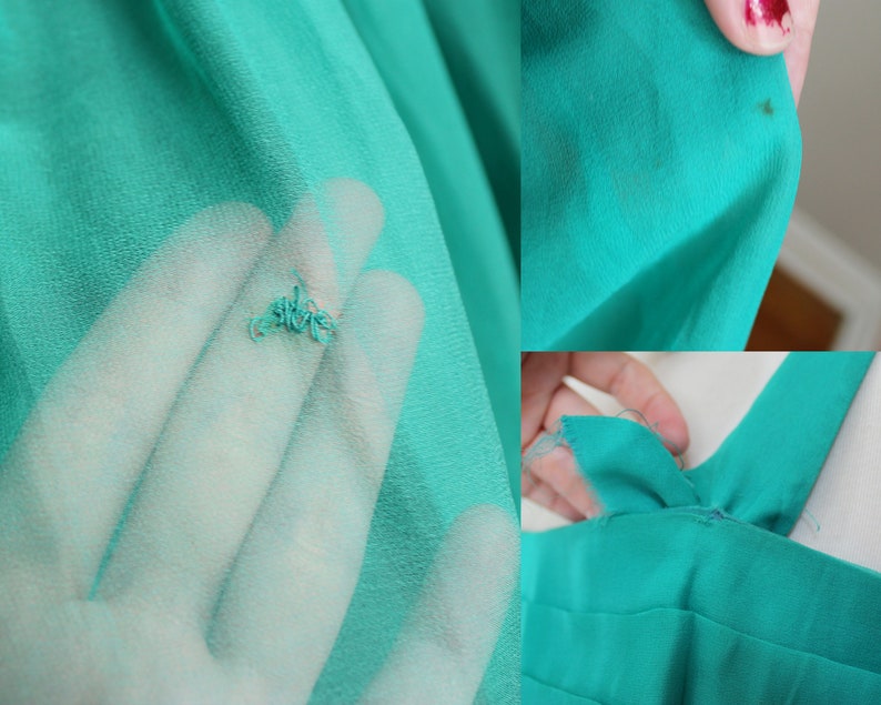 FINAL SALE Vintage Drew Dress 1950/'s Aquamarine Chiffon Prom Dress
