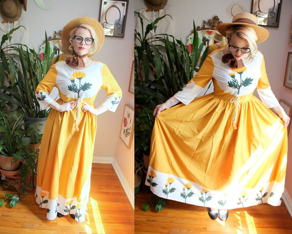 Marigold Dress // Retro 1960's Style Marigold Yell