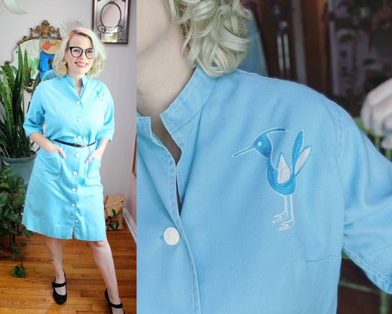 Novis Dress // Vintage 1960's Baby Blue Cotton Coa