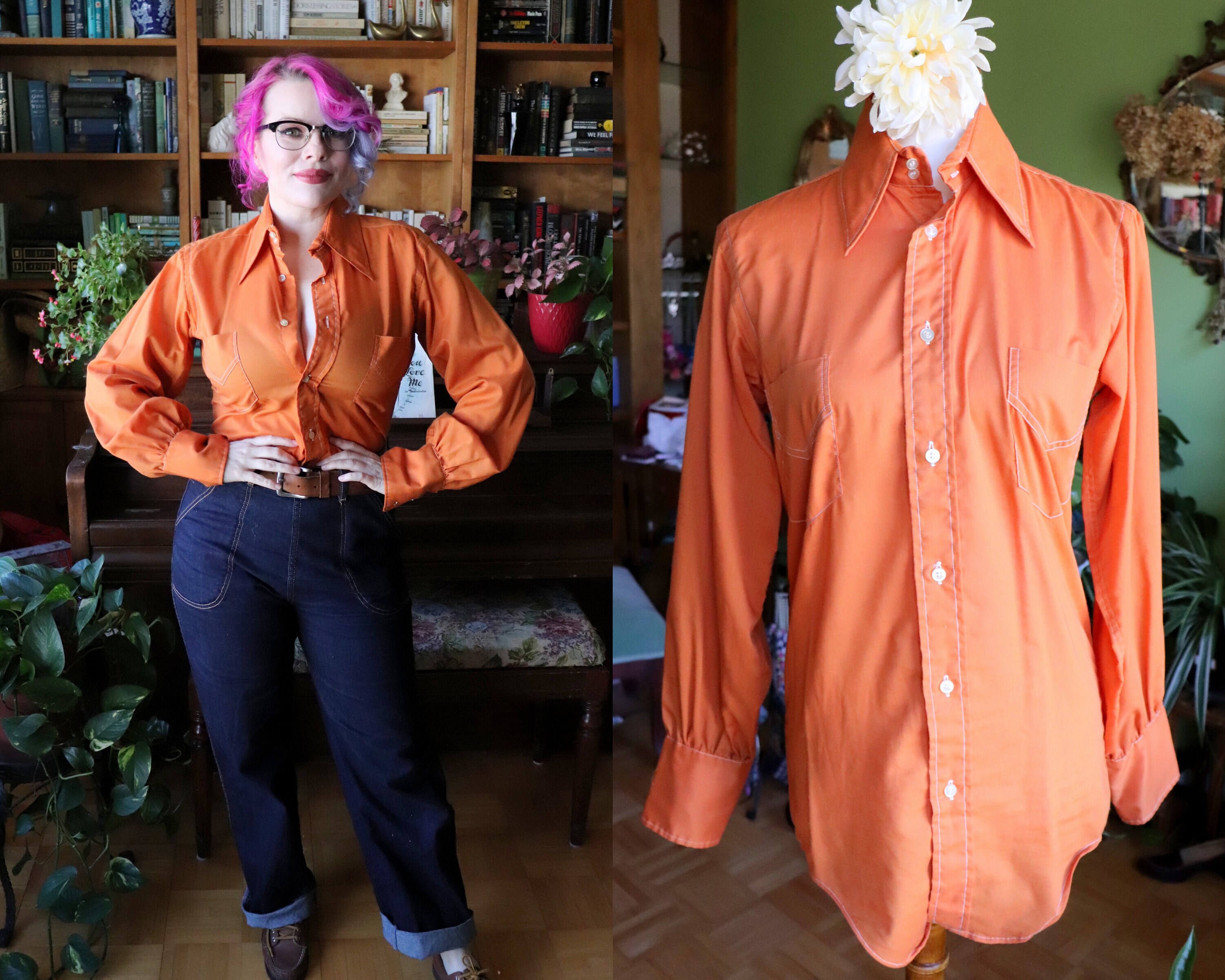 Enzo Shirt // Vintage 1970's Burnt 