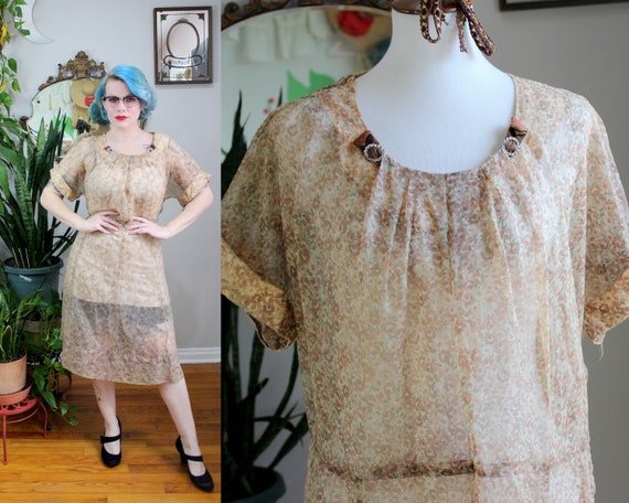 Damiana Dress // Vintage 1940's Sheer Chiffon Eart