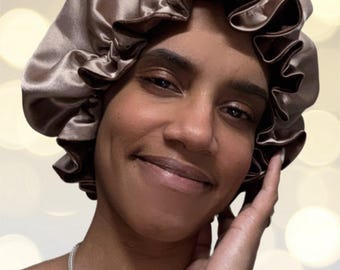 Handmade reversible Satin Bonnet