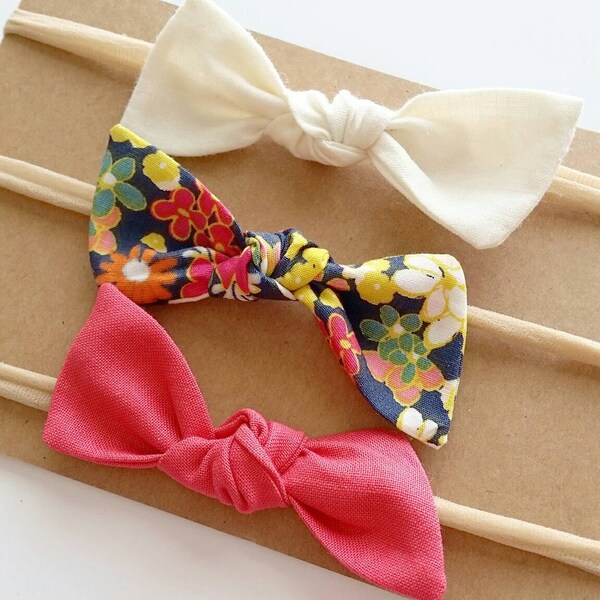 Bitsy knot bow set {Millie} baby bows, baby headbands, hair accessories