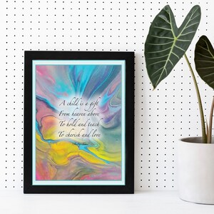A Child is a Gift Printable Download, Baby Shower Gift, Printable Art