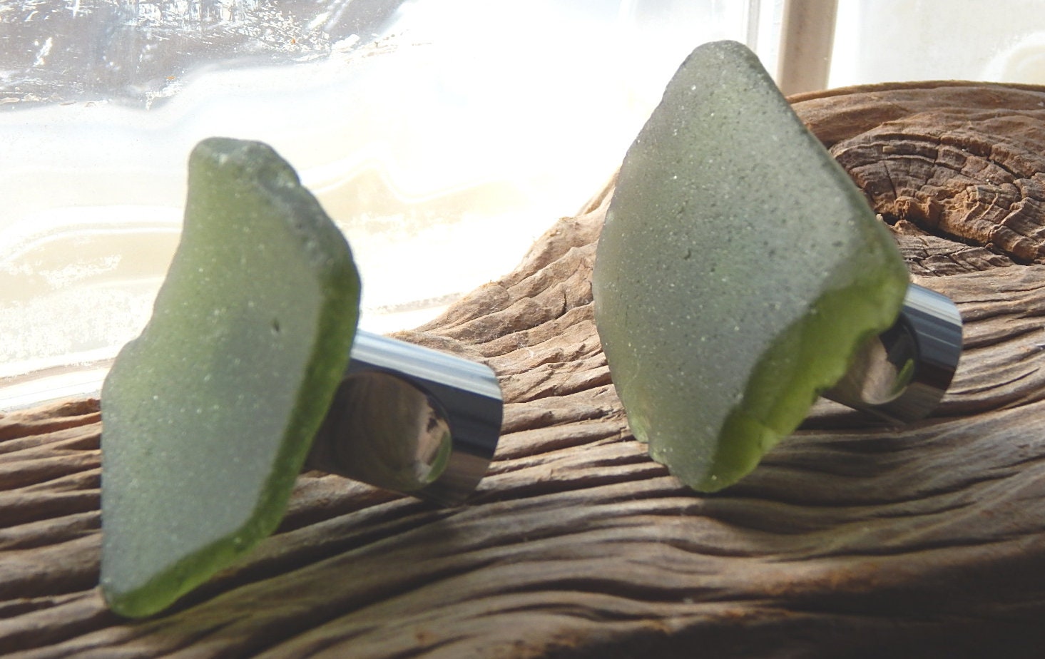 Beach Sea Glass Knobs Drawer Pulls Green Etsy