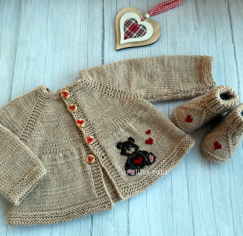 Knit Baby Boy Set With Handmade Embroidery Hand Knit Baby Etsy